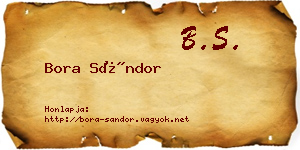Bora Sándor névjegykártya
