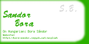 sandor bora business card